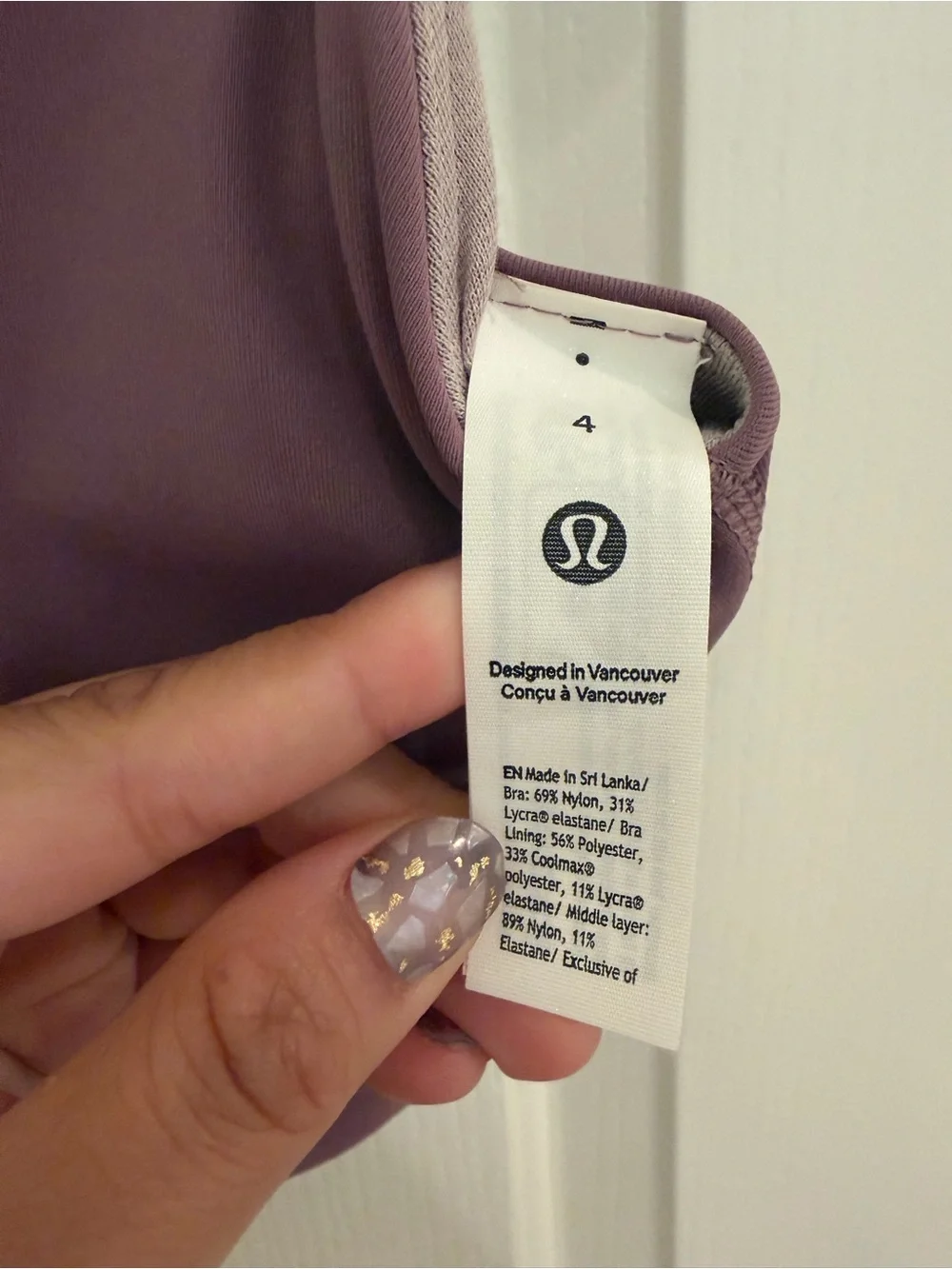 lululemon athletica Mauve Strappy Sports Bra